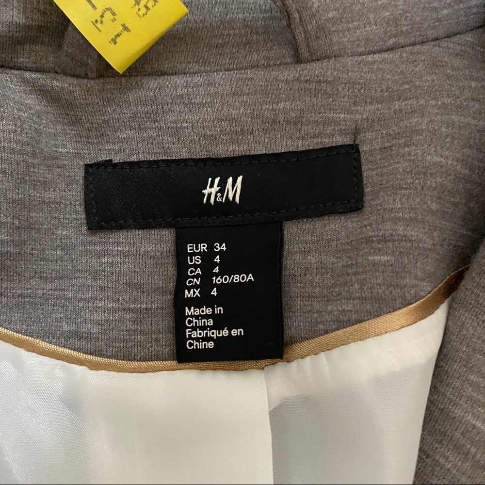 H&M Fitted Blazer Fully Lined Grey Size US 4​​​​ - Picture 6 of 6